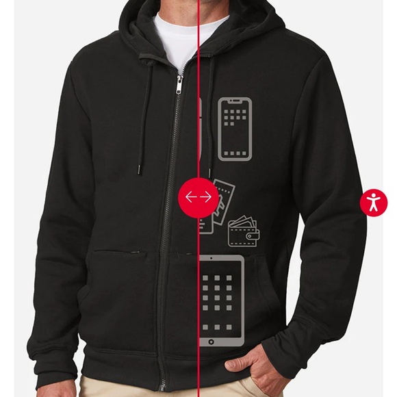 SCOTTeVEST Hoodie Cotton 21 pockets maroon men’s small - Picture 8 of 11